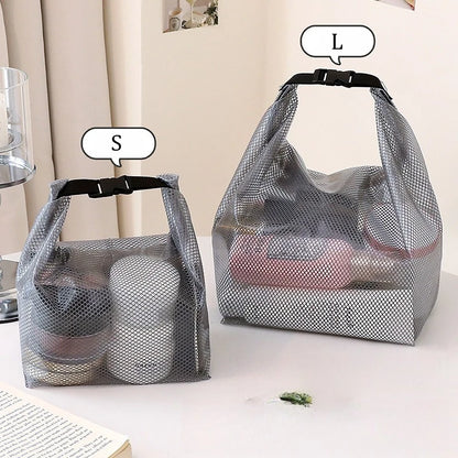 Large Capacity Waterproof Makeup & Toiletry Bag Portable Handheld Cosmetic Organizer Pouch Travel Storage Bag with Button