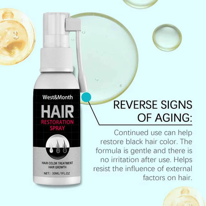 Gray White Hair Treatment Serum Cover White Hair To Black Natural Color Repair Spray Anti Loss Hair Restore Healthy Hairs Care