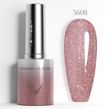 10ml Venalisa Hema Free TPO Free Gel Nail Polish Christmas New Year Soak Off Glitter Red Colors Cat Eye Magnet Nail Gel Polish
