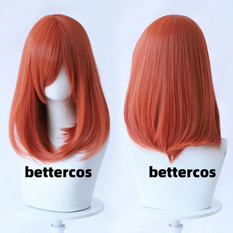 High Quality 40cm Medium Cosplay Wig With Bang Blond Pink Red White Gray Heat Resistant Synthetic Hair Wigs + Wig
