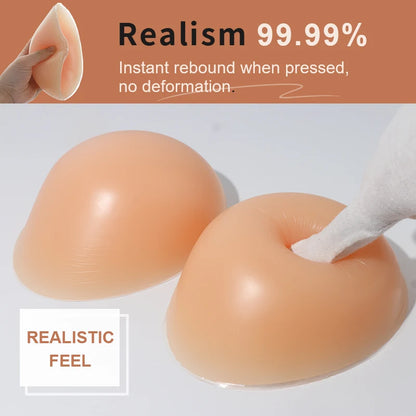 Silicone Fake Boobs Non Nipple Concave Bottom Breast Form Prosthesis Chest Increase  Female Anchor Breast Augmentation