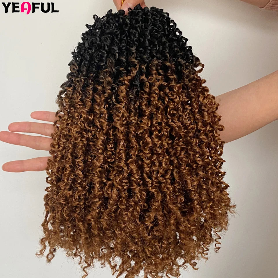 1-6 Packs Yanky Twist Crochet Hair 12"Pre-twisted Natural Black Kinky Mini Spring Twist Small Curly Senegalese Twist Hair Braids