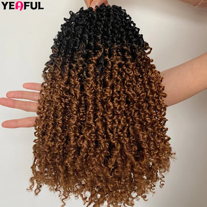 1-6 Packs Yanky Twist Crochet Hair 12"Pre-twisted Natural Black Kinky Mini Spring Twist Small Curly Senegalese Twist Hair Braids