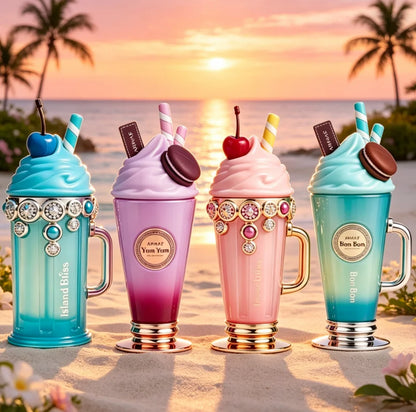 Armaf series four ice cream shaped perfume spray, 3.4oz100ml, flower and fruit flavor, lasting sweet, fresh fragrance, unique high-end bottle gift box, the best choice for gifts