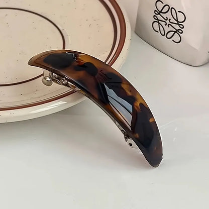 Retro Tortoiseshell Leopard Print Hair Clip Curved Temperament Full Hair Clip at Back of Head Vacation Daily Hair Accessory