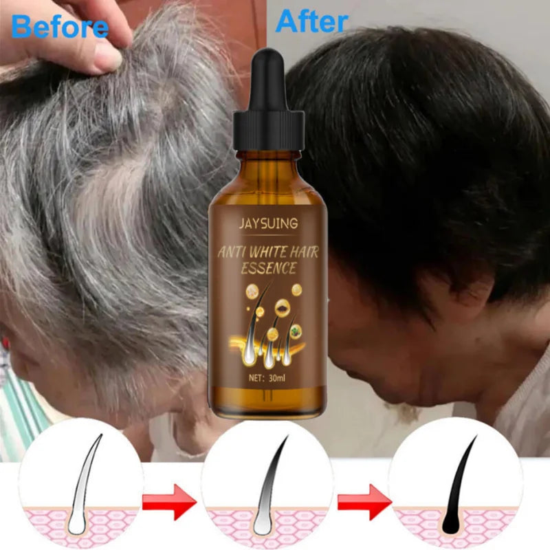Lasting Anti Gray Hair Treatment Serum White to Black Hair Growth Natural Color Repair Nourish Men Women Anti Hair Loss Products