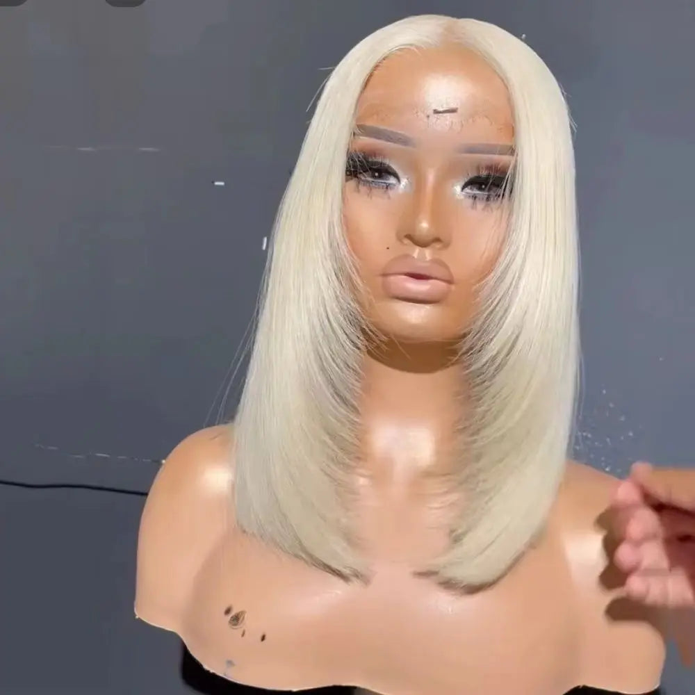 613 Blonde 13x4 Hd Lace Front Wig Layered Straight Natural Hairline Glueless Synthetic High Quality Cheap Lace Wig For Women