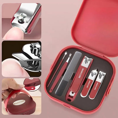 6pcs/8pcs Stainless Steel Professional Nail Care Kit | Includes Nail Clippers and Manicure Tools Portable Storage Box Ideal Gits