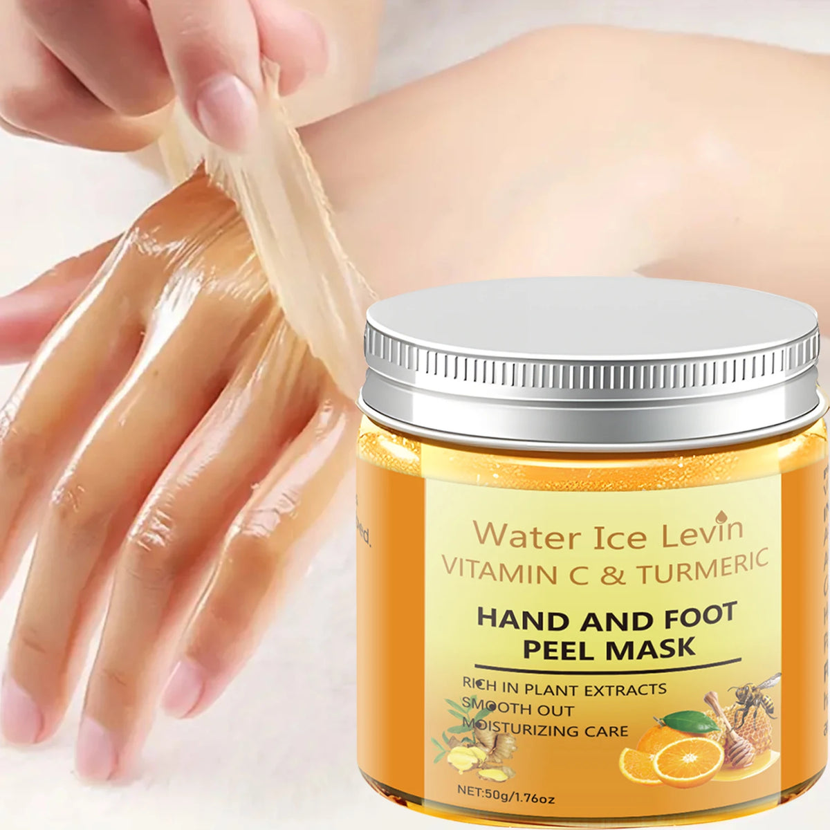 Vitamin C Turmeric Hand Foot Peel Mask - Exfoliating Treatment, Plant Extracts, Moisturizing Care, Winter Renewal