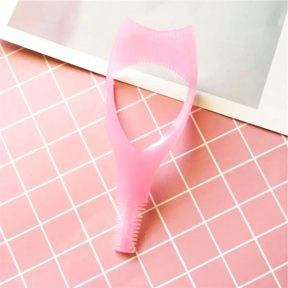3 in 1 Portable Eyelash Makeup Tool Lash Curler Anti Smudge Mascara Shield Guard Eyeliner Holder Eye Beauty Cosmetic Accessory