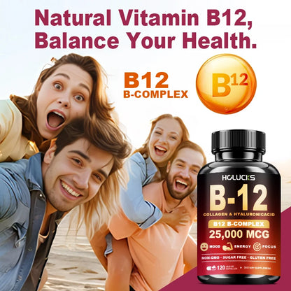 Advanced Vitamin B12 Supplement, with MSM, Marine Collagen, for Brain Vitality, Beautify Skin, Nervous System & Bone Health