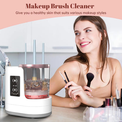 Automatic Rotating Makeup Brush Cleaner Machine Fast Drying Electric  Rubber Collar Cosmetic Clean Tools