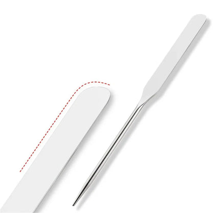 2pcs Makeup Mixing Palette Set Makeup Spatula Palette with Foundation Spatula, Stainless Steel Makeup MixingTray Nail Art Palet