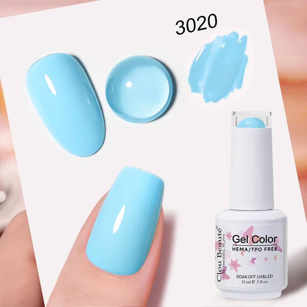 Clou Beaute 15ml Nail Gel Polish Vernis Semi Permanent UV Soak off Varnish Tpo Free Nail Polish Nail Art Gel Lacquer