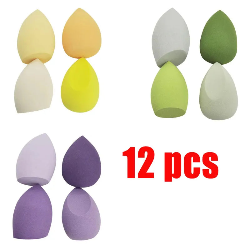 4/12Pcs Beauty Egg Makeup Blender Cosmetic Puff Makeup Sponge Cushion Foundation Powder Sponge Beauty Tool Women Make Up
