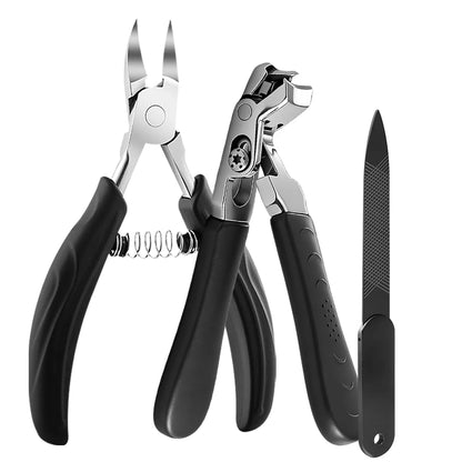 1Set Angle Head Nail Clippers Set for Thinck Ingrown Nail Stainless Steel Ingrown Toenail Clipper Nail Cutter Set Manicure Tool