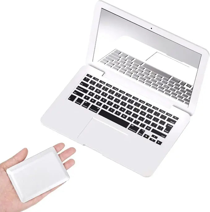 Mini Makeup Mirror Portable Laptop Mirrors Pocket Size Laptop Shaped Cosmetic Mirror Small Compact Folding Omputer Mirrors Gifts