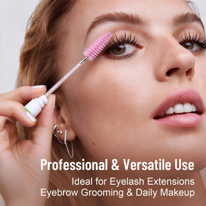 20Pcs Christmas Eyelash Brush with Dustproof Tube Reusable Lash Spoolies Mascara Wand Portable Eyebrow Comb Extension Xmas Gifts