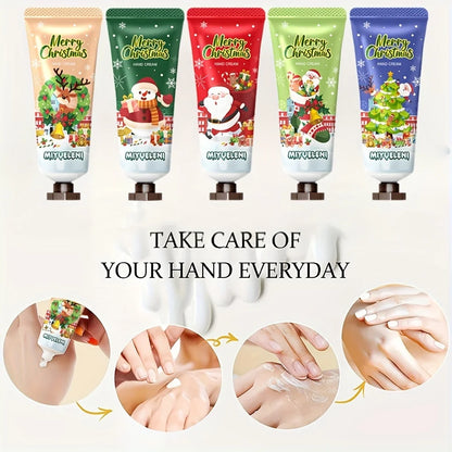 20 PCS Christmas Hand Cream +10 PCS Gift Bags Set, Christmas Gift Kit, Hand Cream with Aloe & Vitamin E, Cream Texture