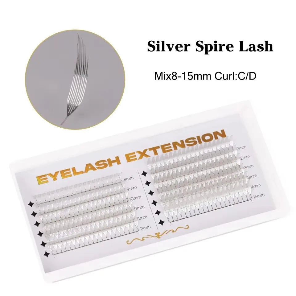 AGUUD Glitter Comic Spire Russian Volume Eyelash Extension Aurora Anime Feather Shape Premade Fan Lashes Christmas Makeup Cilia