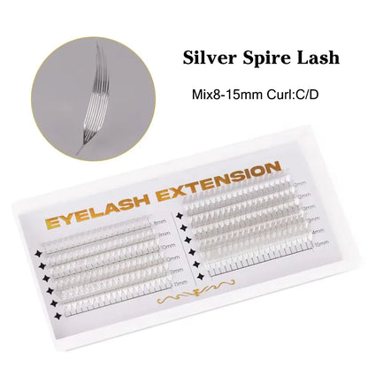 AGUUD Glitter Comic Spire Russian Volume Eyelash Extension Aurora Anime Feather Shape Premade Fan Lashes Christmas Makeup Cilia