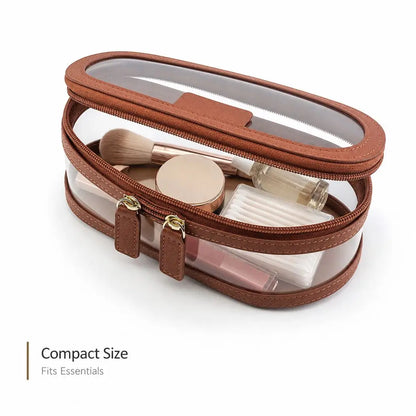Toiletry Storage Case Transparent Cosmetic Bag Clear Window Double Zipper Cosmetic Organizer Portable Beauty Tools