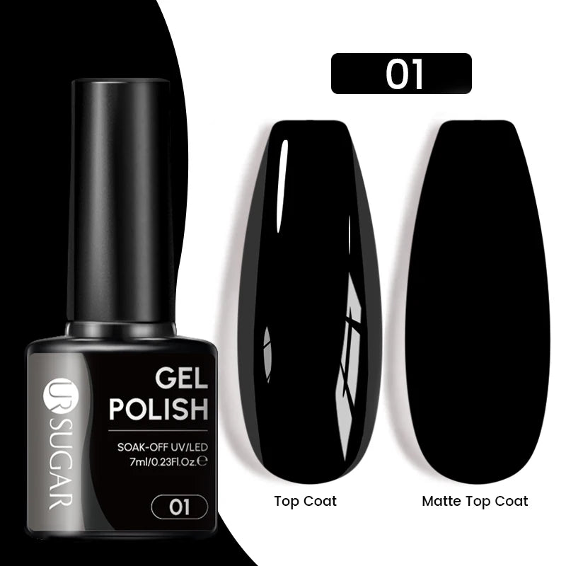 UR SUGAR 7.5ML Blue Black Red Glitter Sequin Color Gel Nail Polish Semi-permanent Varnish For Nail Art Manicure Soak Off UV Gel