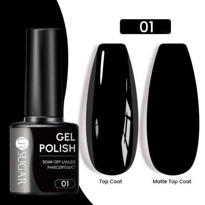 UR SUGAR 7.5ML Blue Black Red Glitter Sequin Color Gel Nail Polish Semi-permanent Varnish For Nail Art Manicure Soak Off UV Gel
