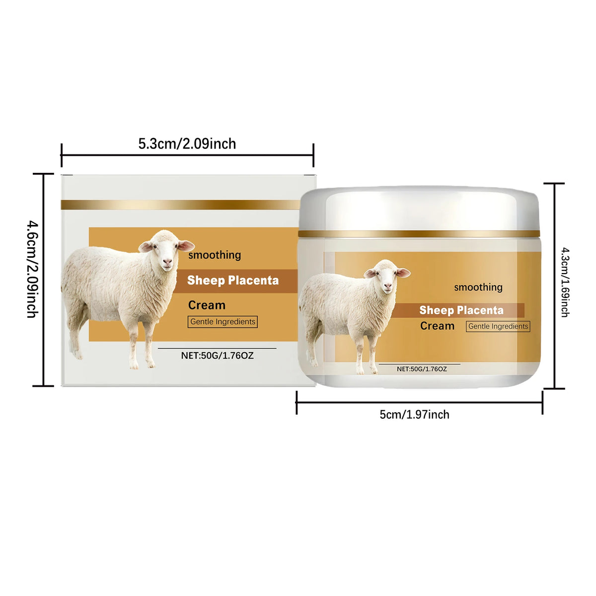 Hydrolyzed Sheep Placenta Cream Firming Lifting Anti-Aging Fade Fine Lines Nourishing Soothing Anti-Wrinkle Facial Cream Skincar