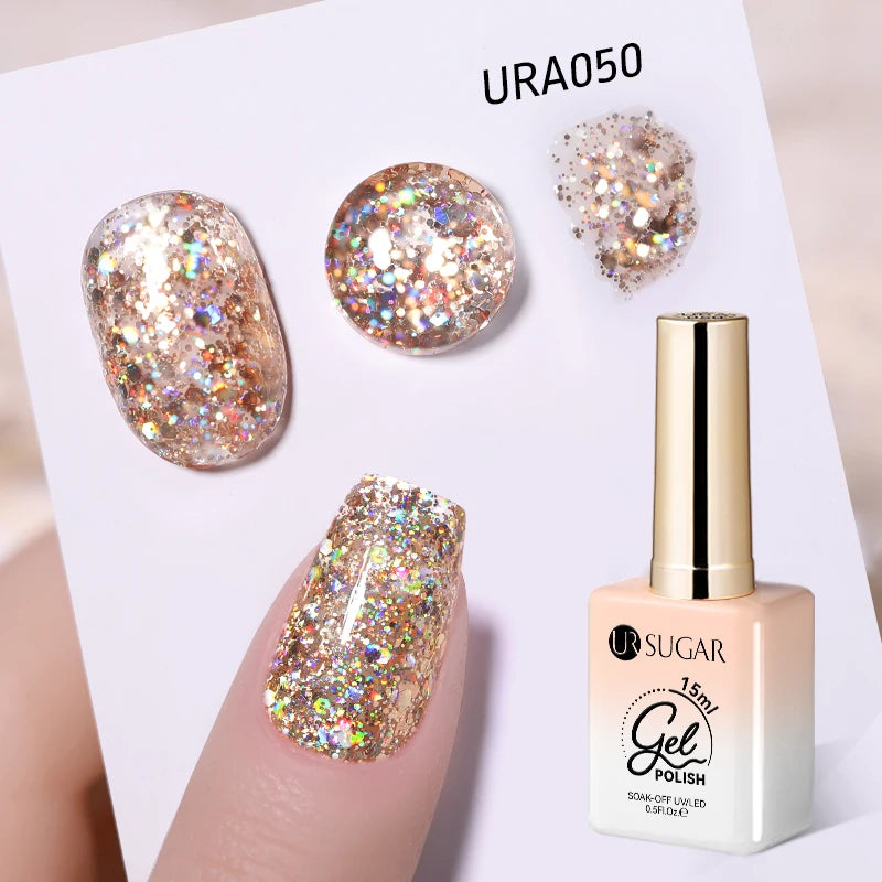 UR SUGAR 15ml Gel Nail Polish Neon Blue Red Green Pastal Nude UV/LED Soak Off No Wipe Nail Gel Polish Suitable For Summer Autumn