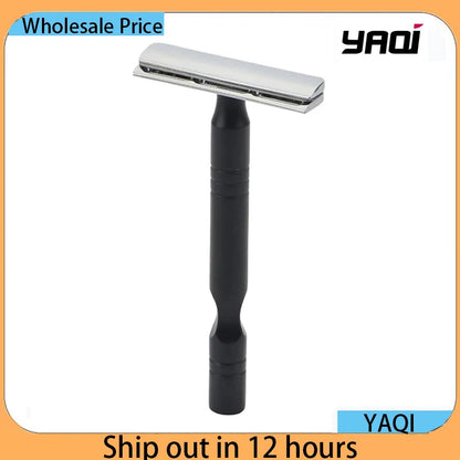 YAQI Beard Shaver Chrome And Black Color Aluminum Handle Light Weight AC Blade Excalibur Single-edged Mens Shaving Safety Razor