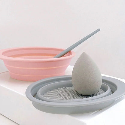Silicone Makeup Brush Cleaner Bowl Foldable Cleaning Mat Cosmetic Foundation Eyeshadow Powder Brushes Cleaner Tools For Makeup