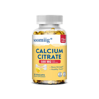 Calcium Citrate 500 Mg Per Serving Strengthens Bone, Teeth Health, Support Mobility & Flexibility, 120 Capsules, Non-GMO
