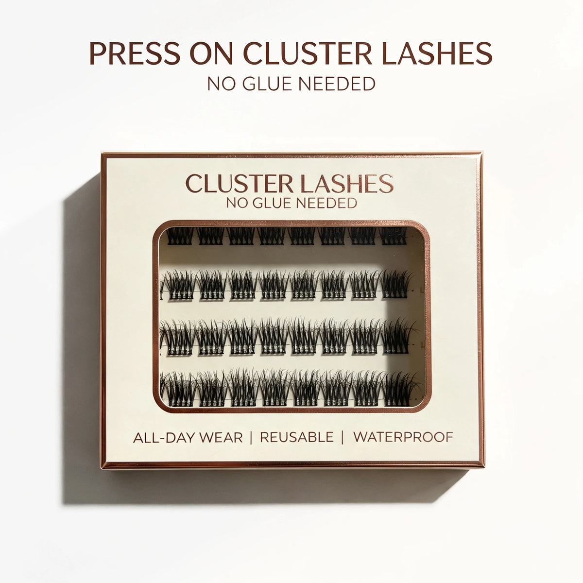 Self Adhesive Cluster Lashes Wide Pre‑glued Tap Natural DIY Eyelash Extension No Glue Need Eyelashes Press On Manga Lashes