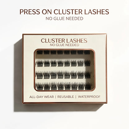 Self Adhesive Cluster Lashes Wide Pre‑glued Tap Natural DIY Eyelash Extension No Glue Need Eyelashes Press On Manga Lashes