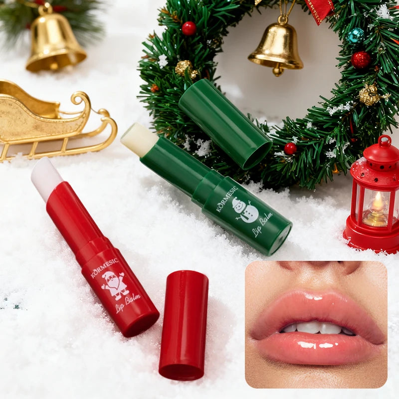 6PCS/Box Christmas gift box, lip balm hand Foot cream set, deeply hydrating lip moisturizer, lip color brighten, gift to women