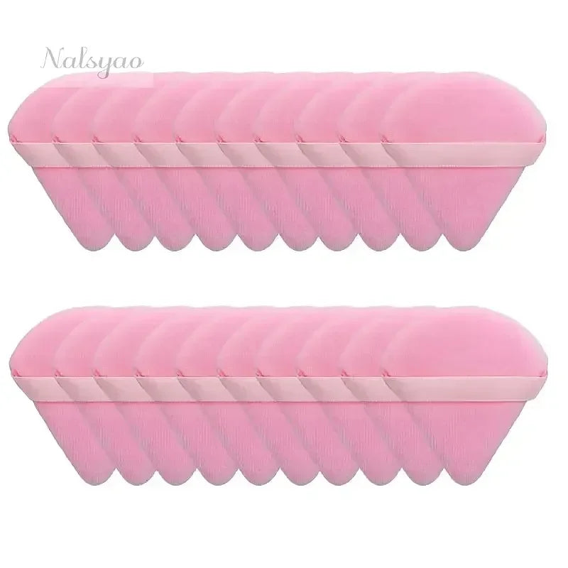 2/5/10/20Pcs Triangle Velvet Powder Puff Mini Face Makeup Sponge Washable Lightweight Cosmetics