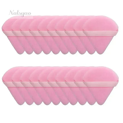 2/5/10/20Pcs Triangle Velvet Powder Puff Mini Face Makeup Sponge Washable Lightweight Cosmetics