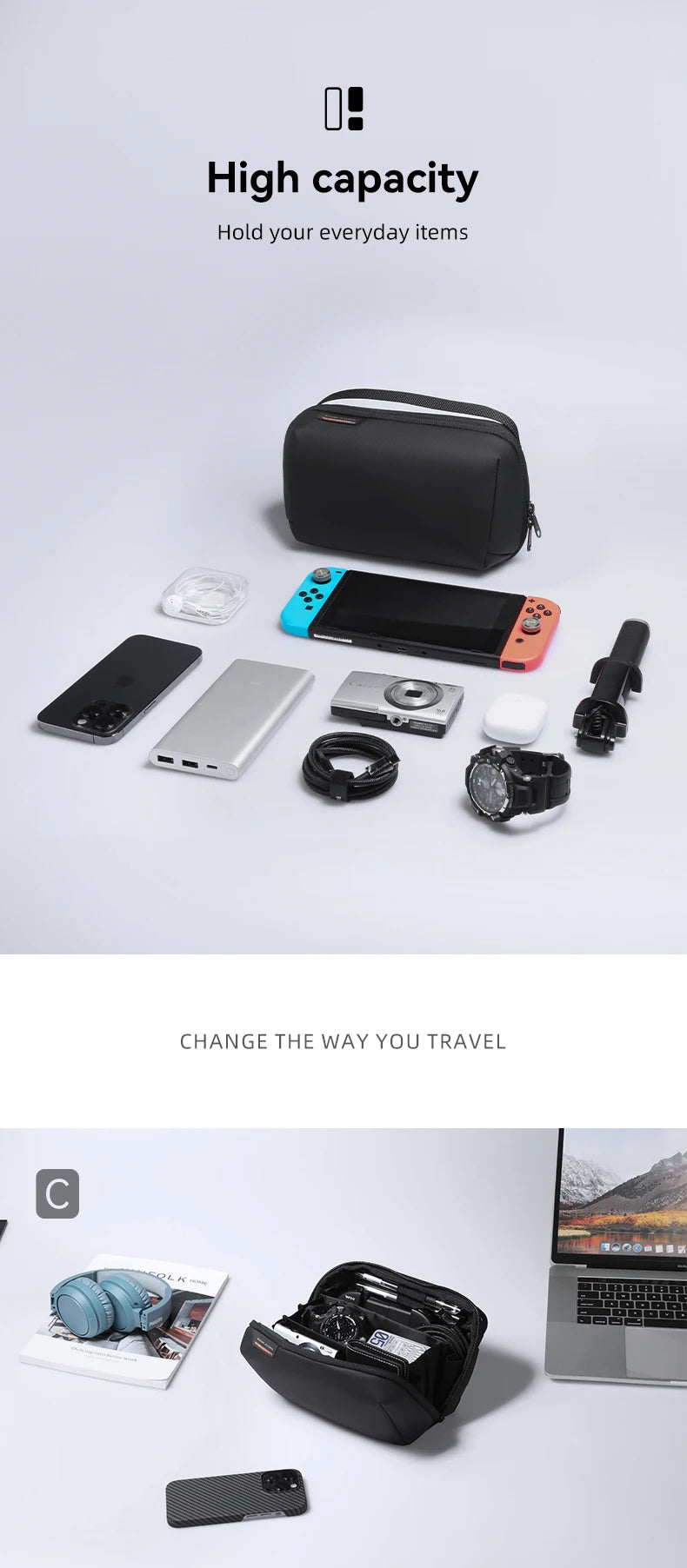 Mark Ryden Portable Cable Digital Storage Bags Organizer Travel Organizers Charger Plug Cosmetics Storage Bag Waterproof