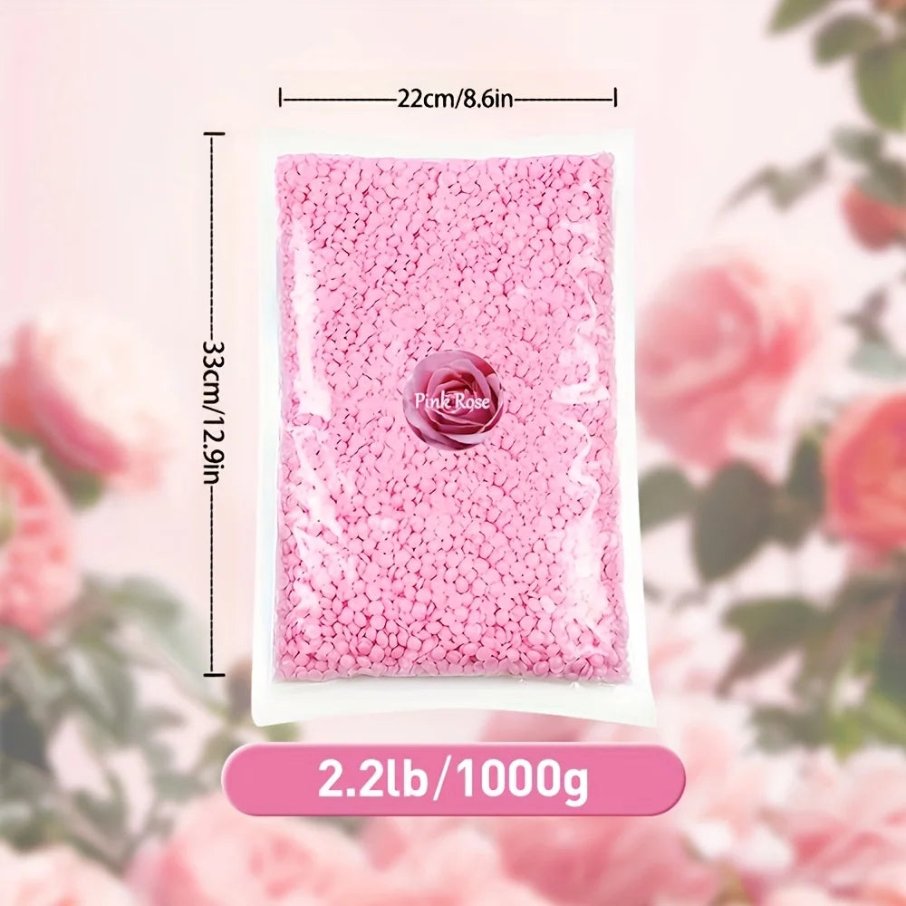 2.2lb/1000g Hard Wax Beads,Wax Beans for Hair Removal Kit Waxing Beads,Brazilian BikiniWax HardWaxHairRemoval for Face,Body,legs,AtHomeWaxingBeadsforWomen Men