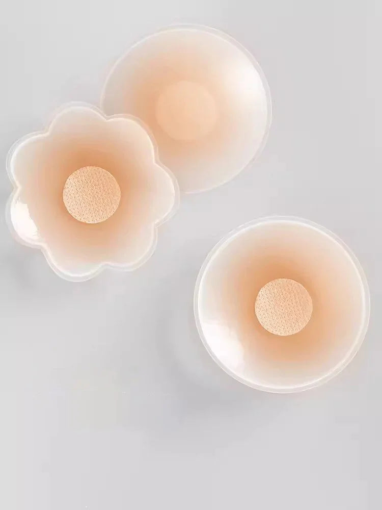 12pcs Women Invisible Nipple Cover Stickers Self-adhesive Chest Breast Petals Silicone Lift Up Paddings Reusable Patch Bra Pads