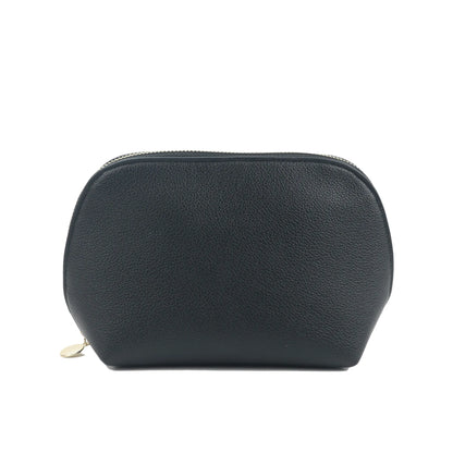Customized Letters PU Leather Cosmetic Storage Bag Classic Simple Atmosphere Solid Color Make Up Bag Advanced Zipper Wash Bag