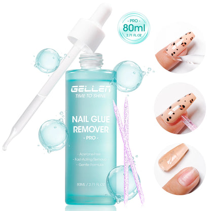 GELLEN 80ML Gel Nail Glue Remover Pro Press on Nails Fake Tips Non Acetone Gentle Odorless Removal False Acrylic Manicure DIY