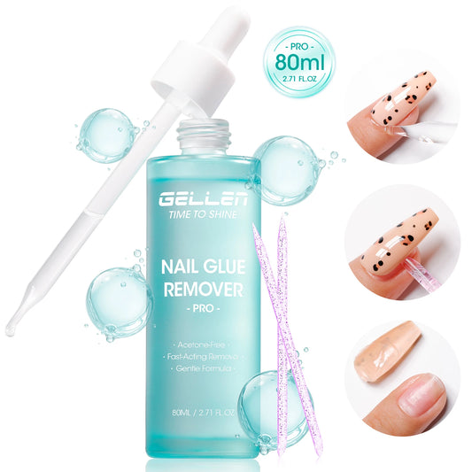 GELLEN 80ML Gel Nail Glue Remover Pro Press on Nails Fake Tips Non Acetone Gentle Odorless Removal False Acrylic Manicure DIY
