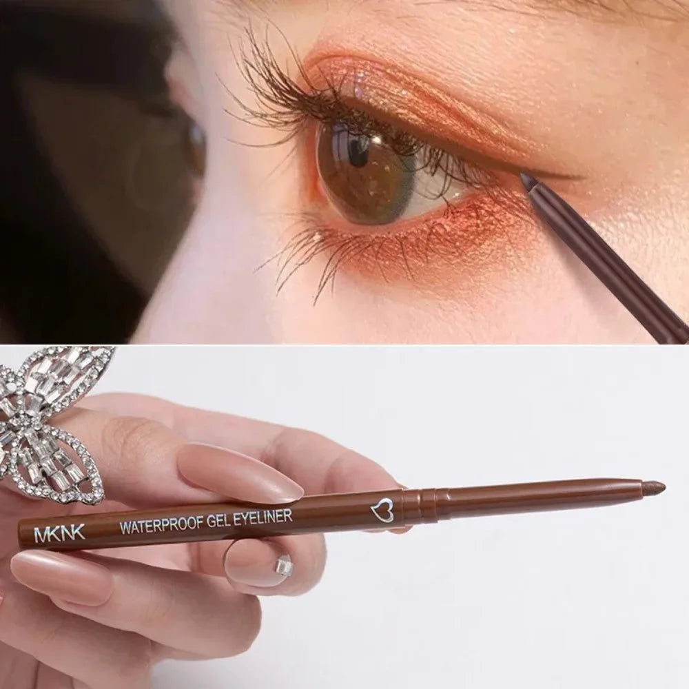 1/6Pcs 2 In 1 Eyeliner Lip Liner Gel Pencil Waterproof Long-lasting White Black Brown Easy Wear Eyeliner Makeup Eye Cosmetic