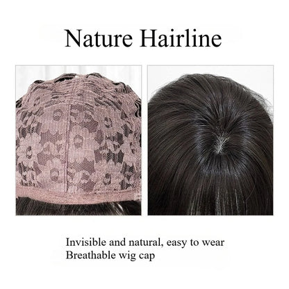 Layered Wig with Bangs Japanese Style 18inch Collarbone Hair Jellyfish Headband Wig Curly High Temperature Fibers Synthetic Wigs