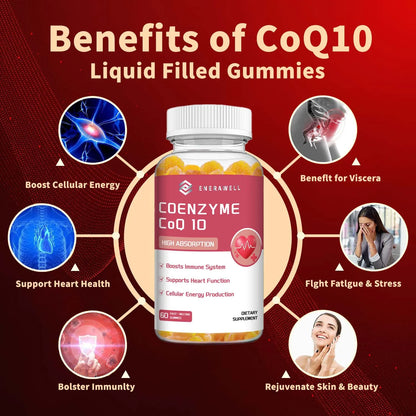 Organic Coenzyme Q10 Gummies - Supports Energy Production, Core System Health, Supports Immunity - Dietary Supplement