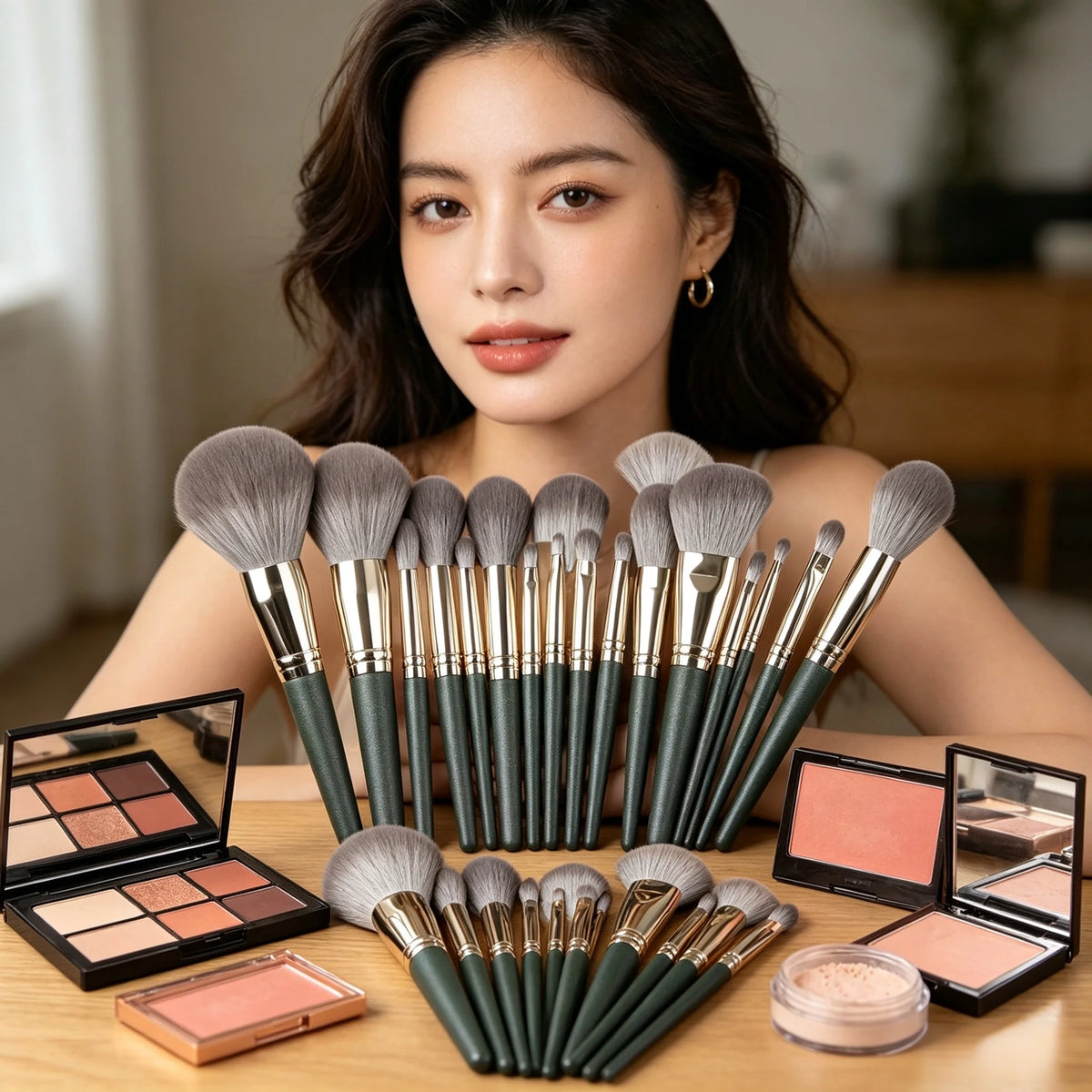 14‑Piece Makeup Brush Kit Professional Cosmetic Brushes Set for Eyeshadow Concealer Blush Multipurpose Beauty Tools