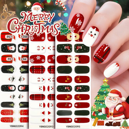 20 Tips Christmas Gel Nail Stickers Durable Materials Nail Decal Not Easy to Fall Off Popular Nail Art Nail Art Stickers