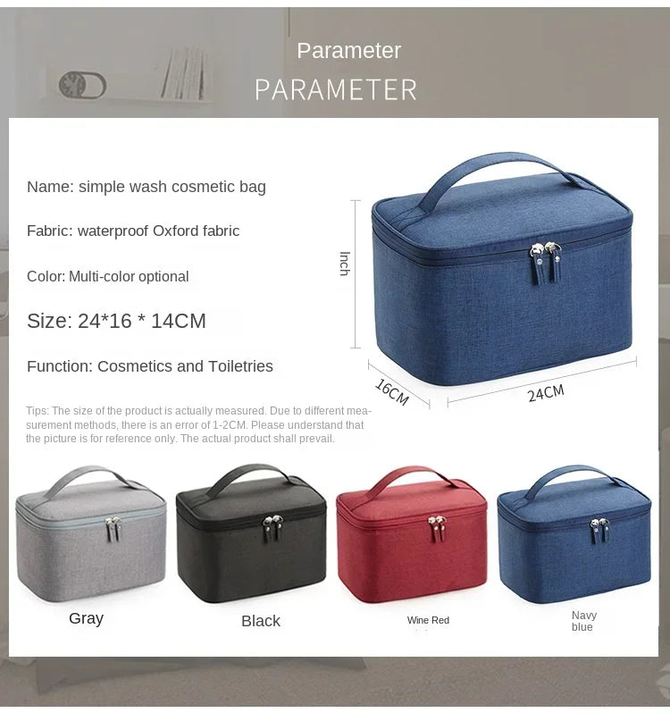 New Business Trip Men's Toiletry Bag Double Layer Large Capacity Cosmetic Bag Oxford Cloth Storage Bag Portable Handbag